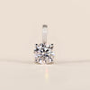 925 Silver Round Cut Moissanite Pendant In Basket Setting