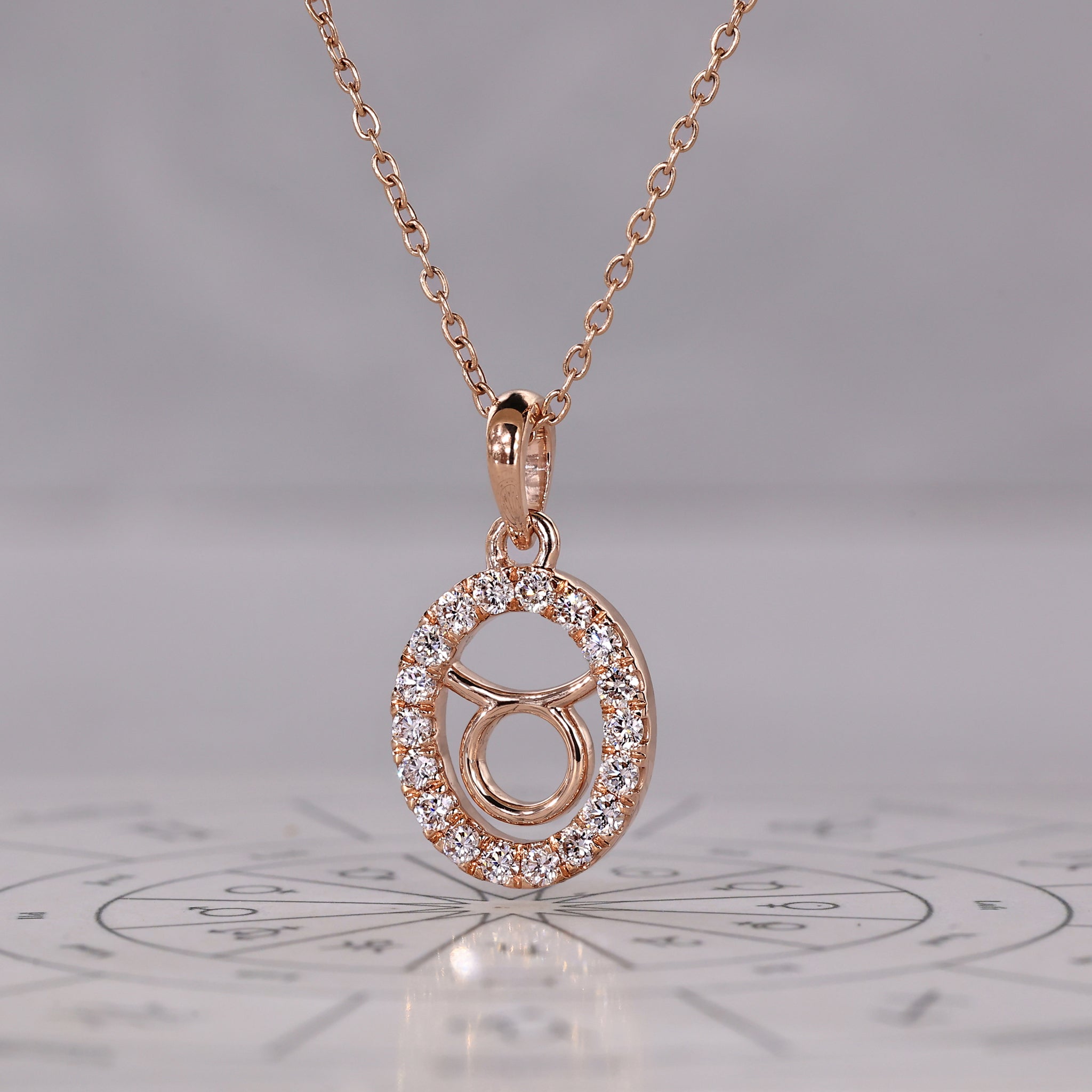 Handmade Taurus zodiac pendant featuring astrology design and Lab Grown Diamond.