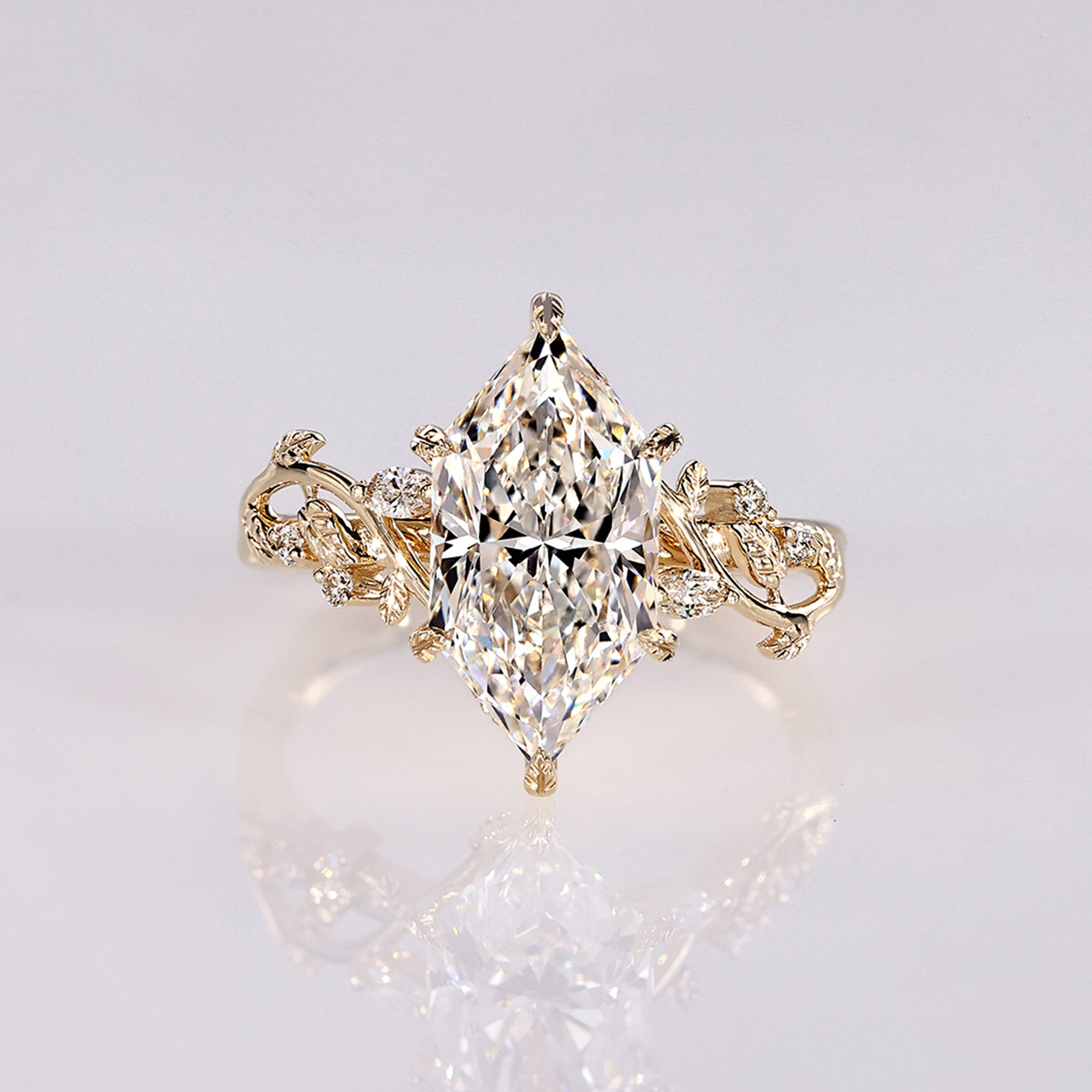 Nature Inspired Dutch Marquise Engagement Ring