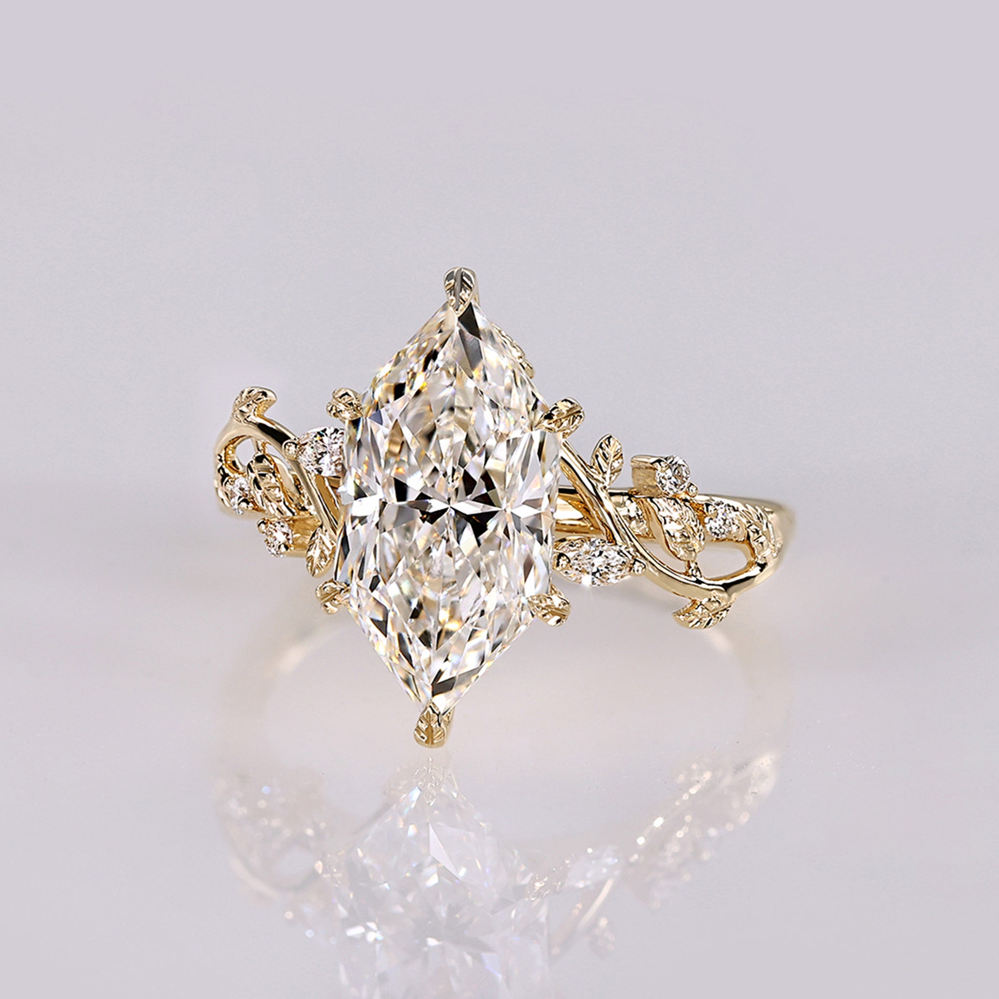 Nature Inspired Dutch Marquise Engagement Ring