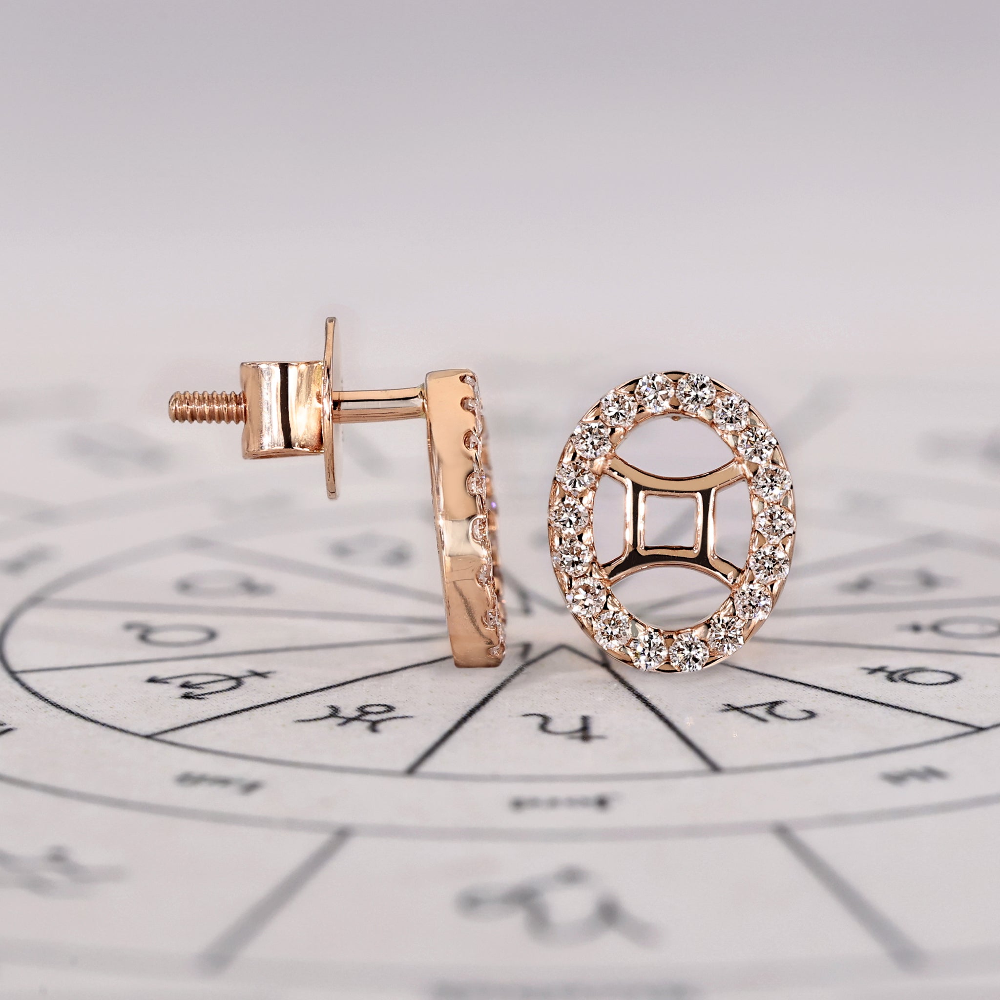 Lab grown diamond Gemini earrings for astrology enthusiasts.
