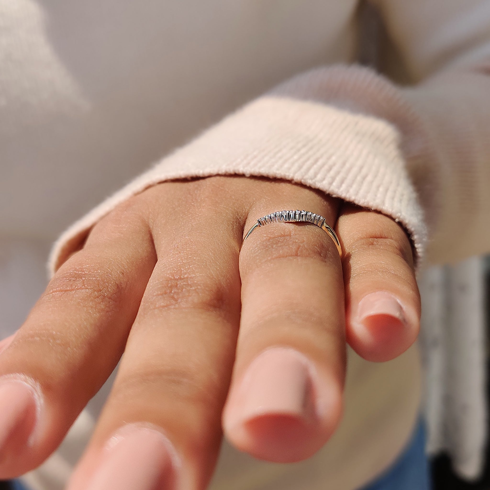 Gold chevron wedding band with a modern twist.
