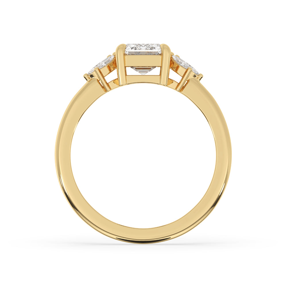 Emerald engagement ring crafted with igi certified diamonds and designed as a handmade jewelry masterpiece.