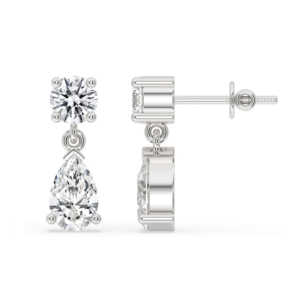 Diamond pear drop earrings with carat diamonds earrings.