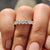 White Gold Engagement Band – Round Diamond