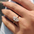Solitaire engagement ring featuring a beautiful marquise cut stone.
