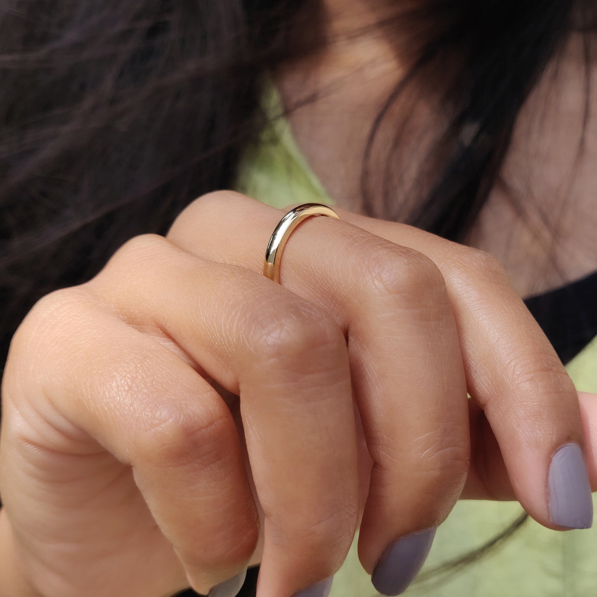 Simple White Gold Wedding Band