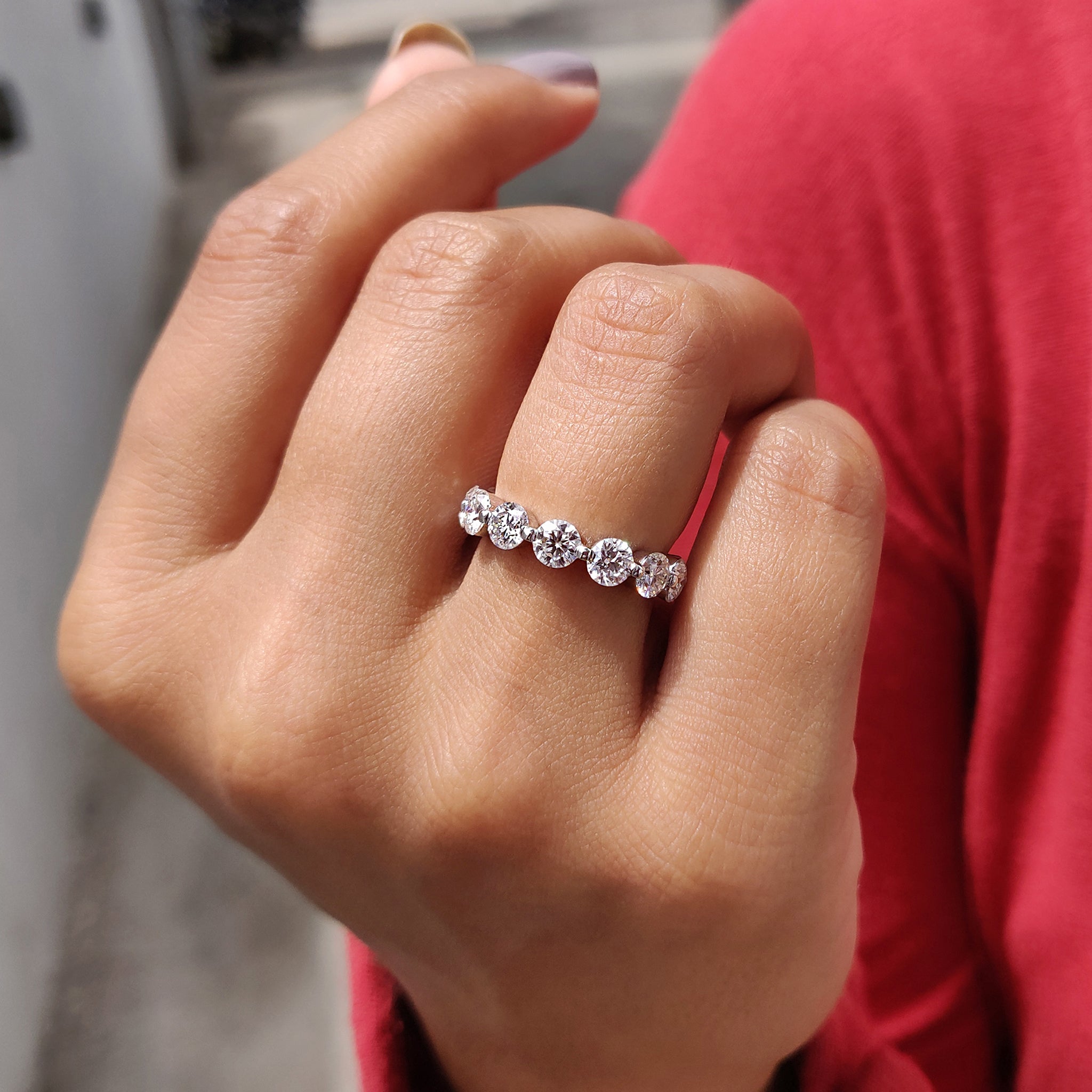 White gold wedding band with a sleek finish.