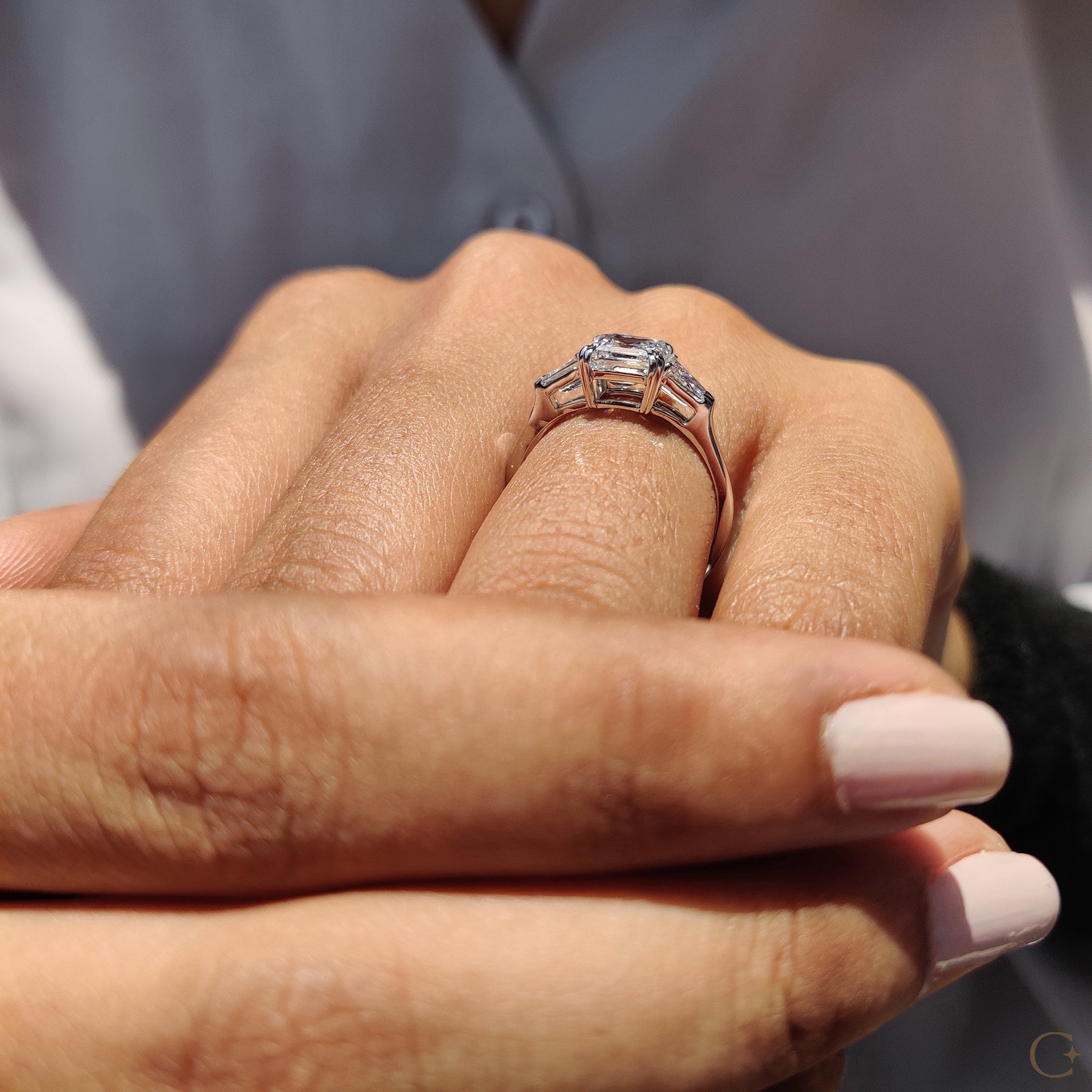 White gold engagement ring with timeless appeal.
