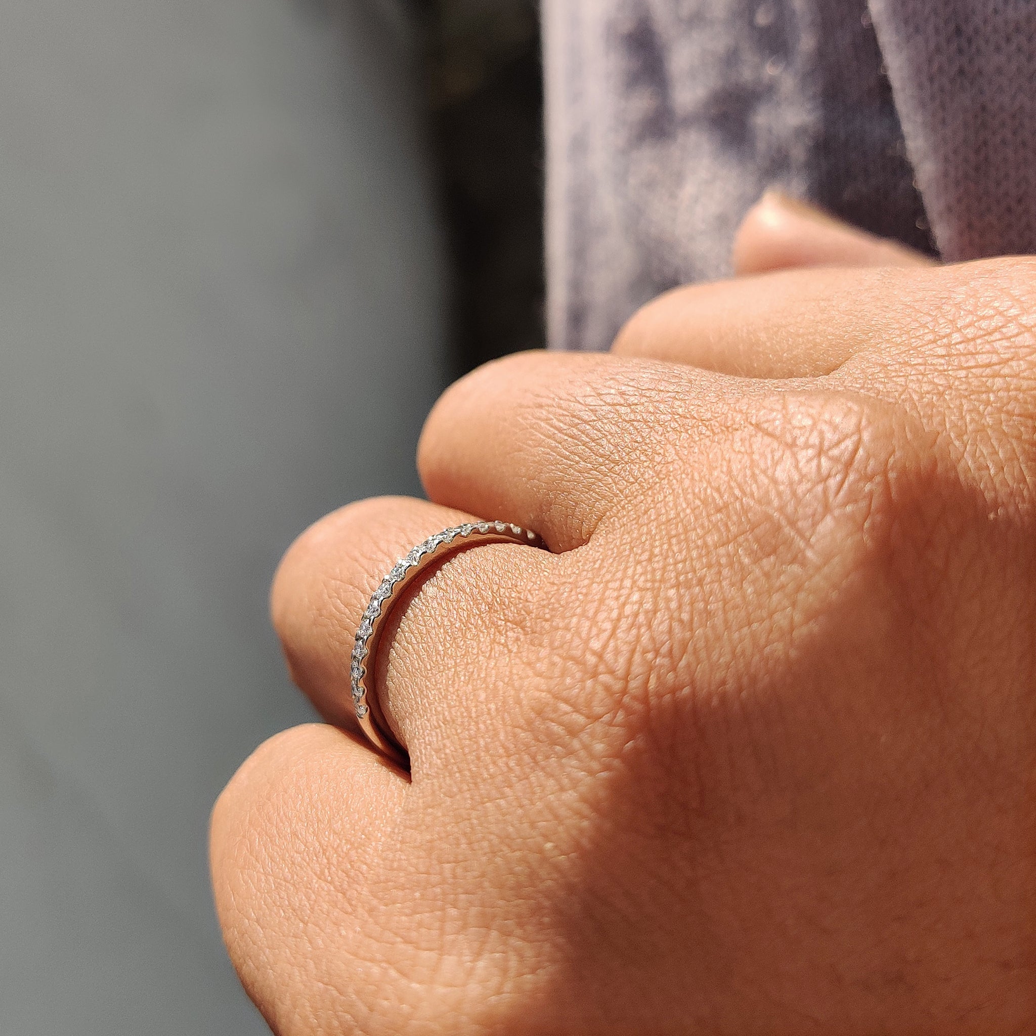 Half Eternity Wedding Band - Round Diamonds