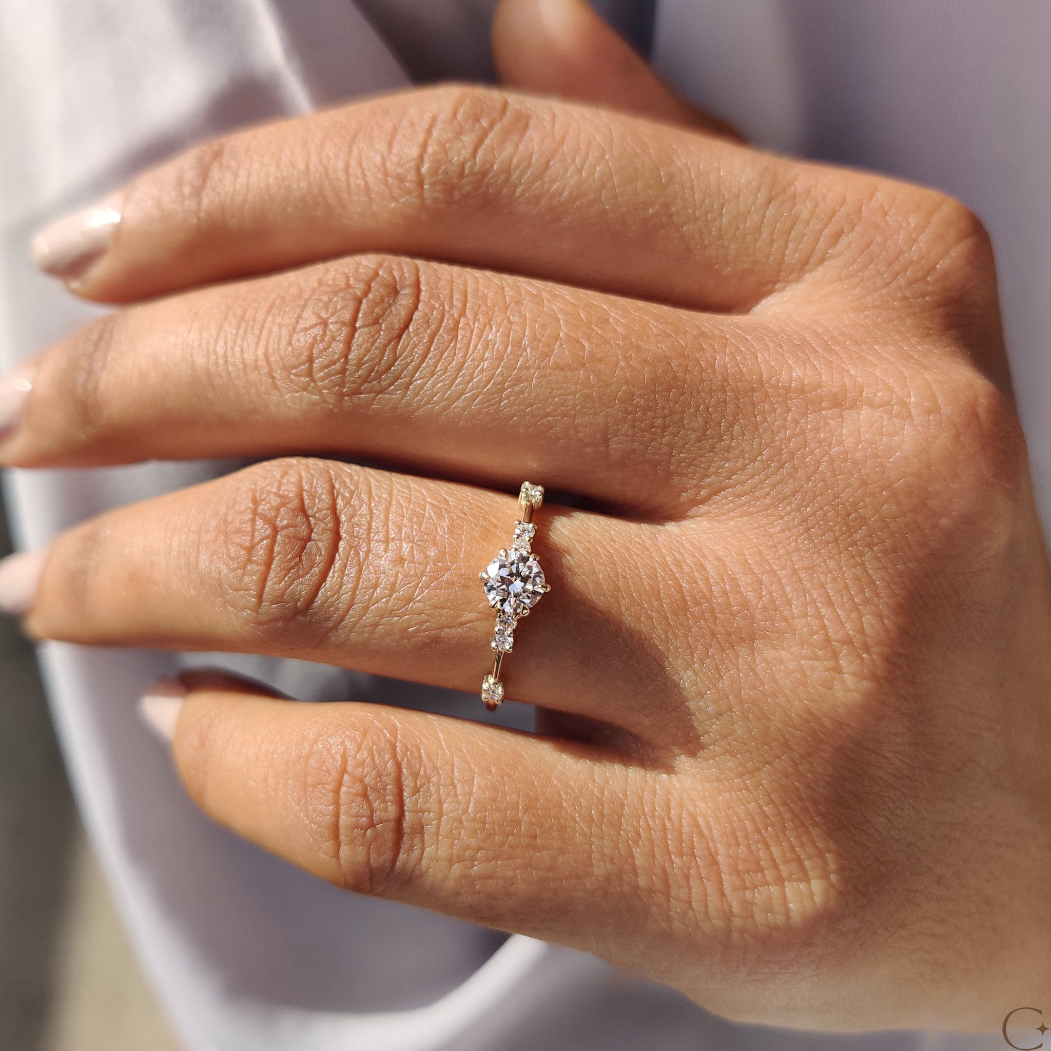 Handmade Engagement Ring with intricate craftsmanship.
