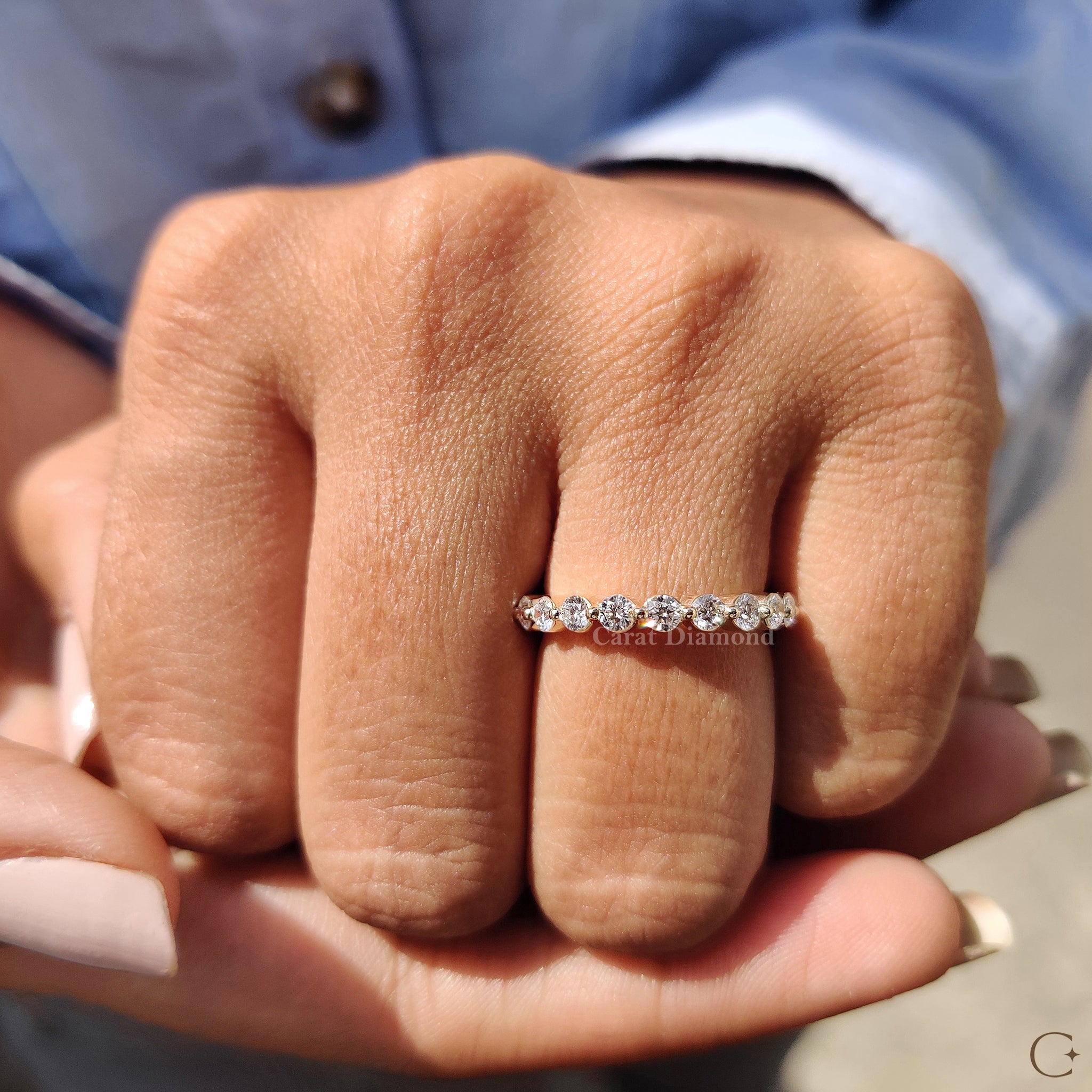 Handmade band displayed with polished finish.