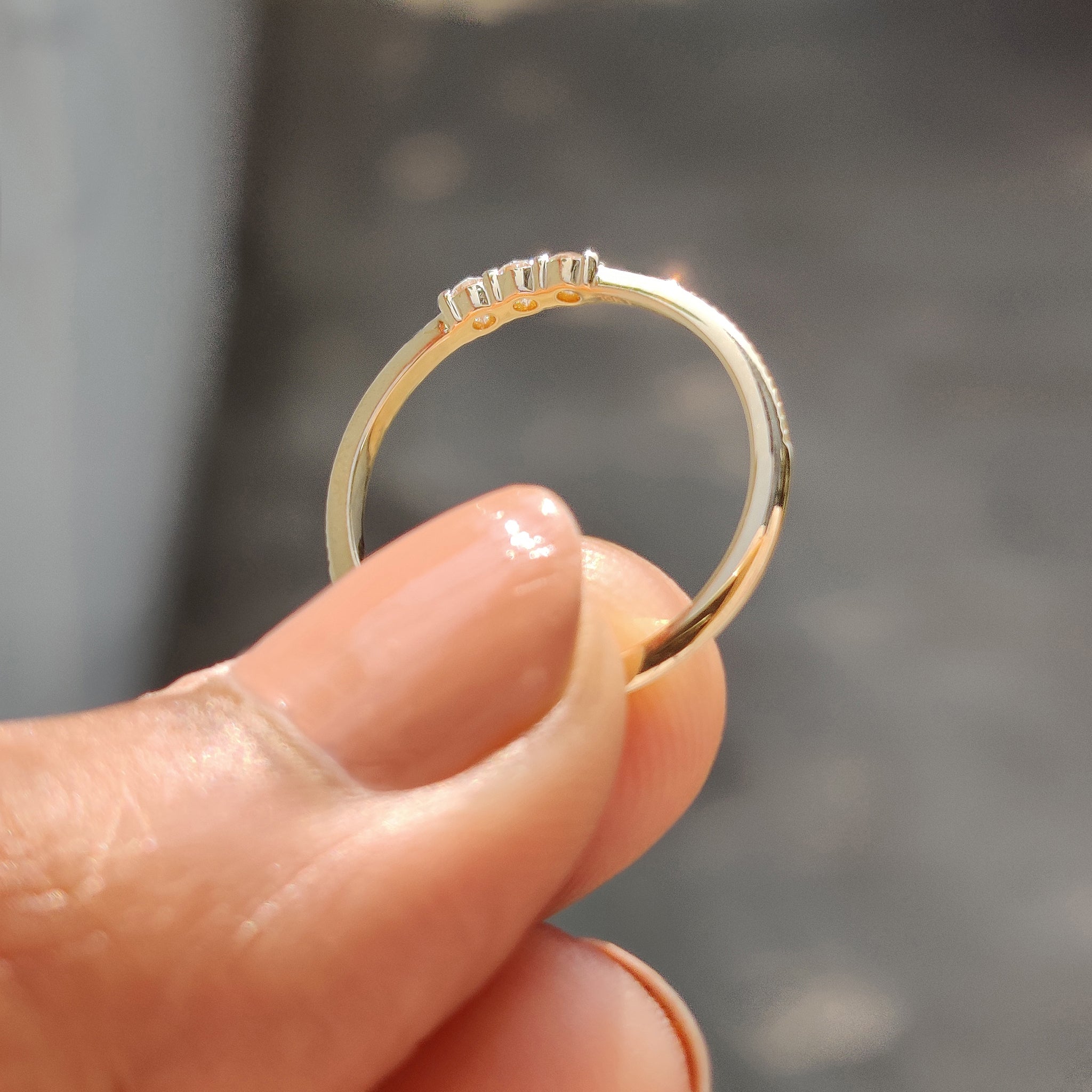 Lab grown diamond band with eco-friendly sparkle.
