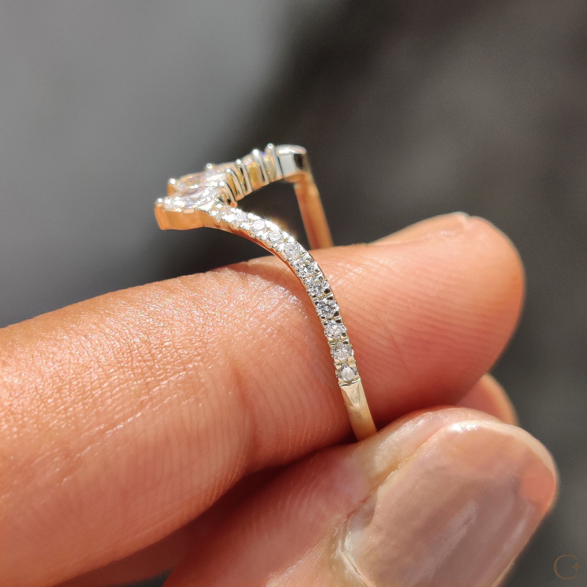 Tiara Wedding Band in Marquise and Round Diamond