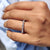 Baguette and round cut moissanite band, combining two shapes for added texture and brilliance.