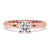 Round solitaire diamond ring with a four prong solitaire setting and lab grown diamond.