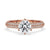 Cathedral setting ring with a stunning round diamond engagement ring, crafted in rose gold engagement ring for timeless elegance.
