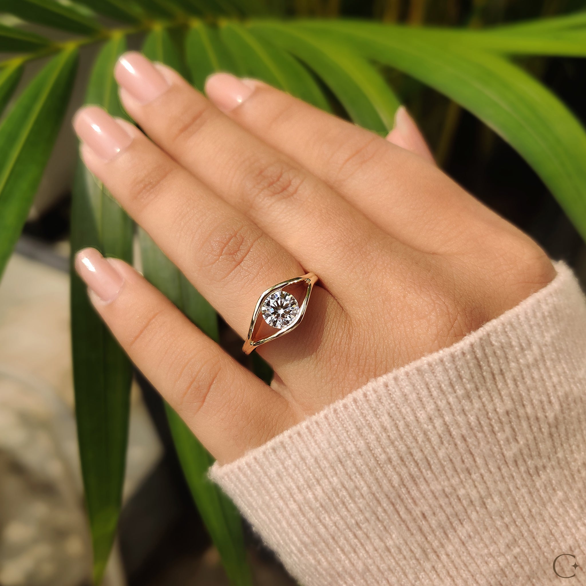 A custom engagement ring with a unique setting
