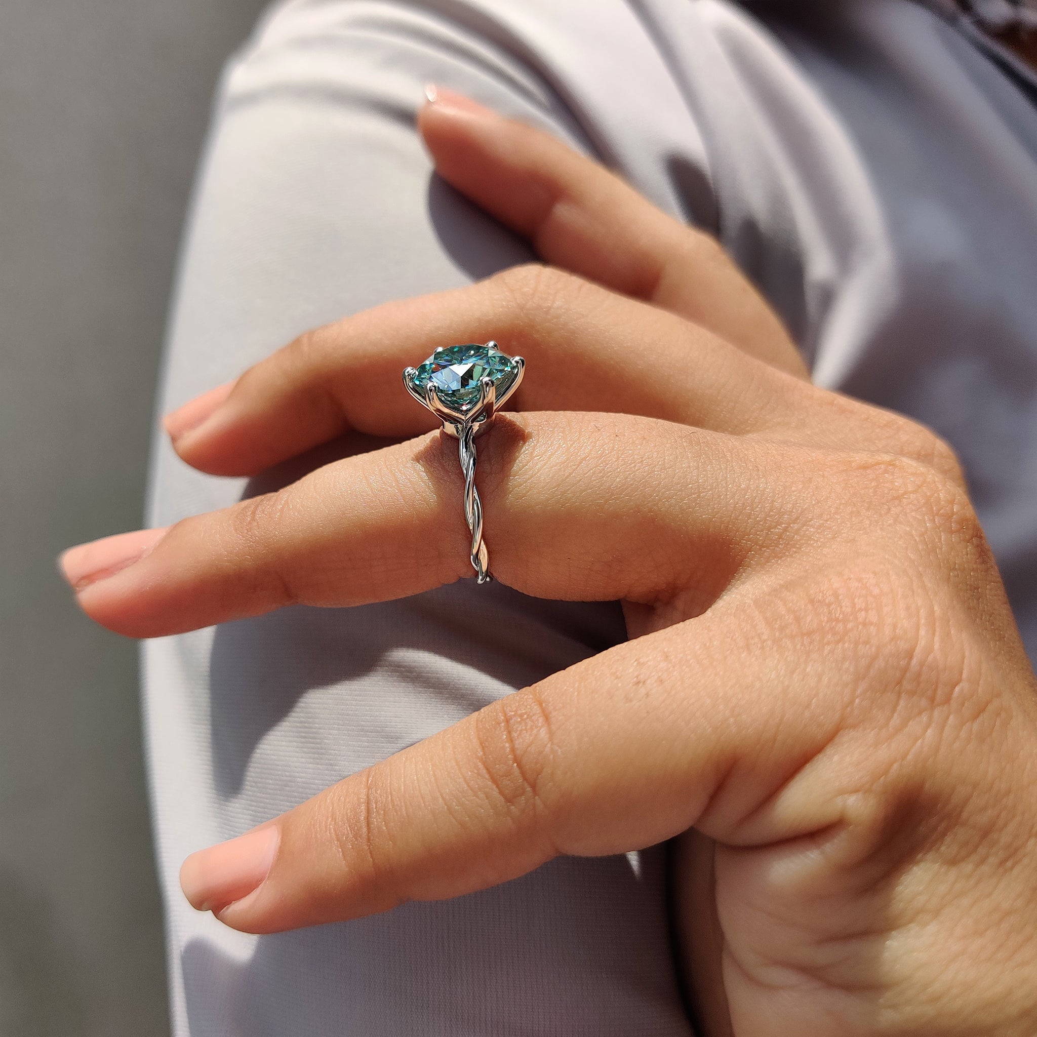 6 prong engagement ring offering secure hold with a refined design.
