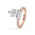 Buy engagement ring crafted in rose gold with custom pear shaped design.
