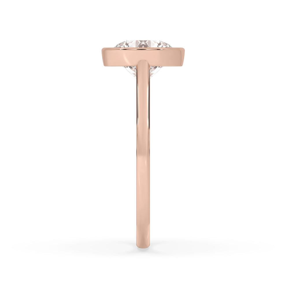 Handmade ring featuring a bezel setting ring crafted with Lab Grown Diamond.
