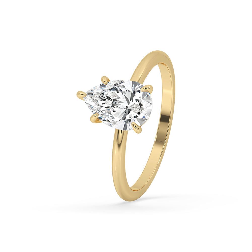 5 prong setting ring with a stunning pear shaped design.
