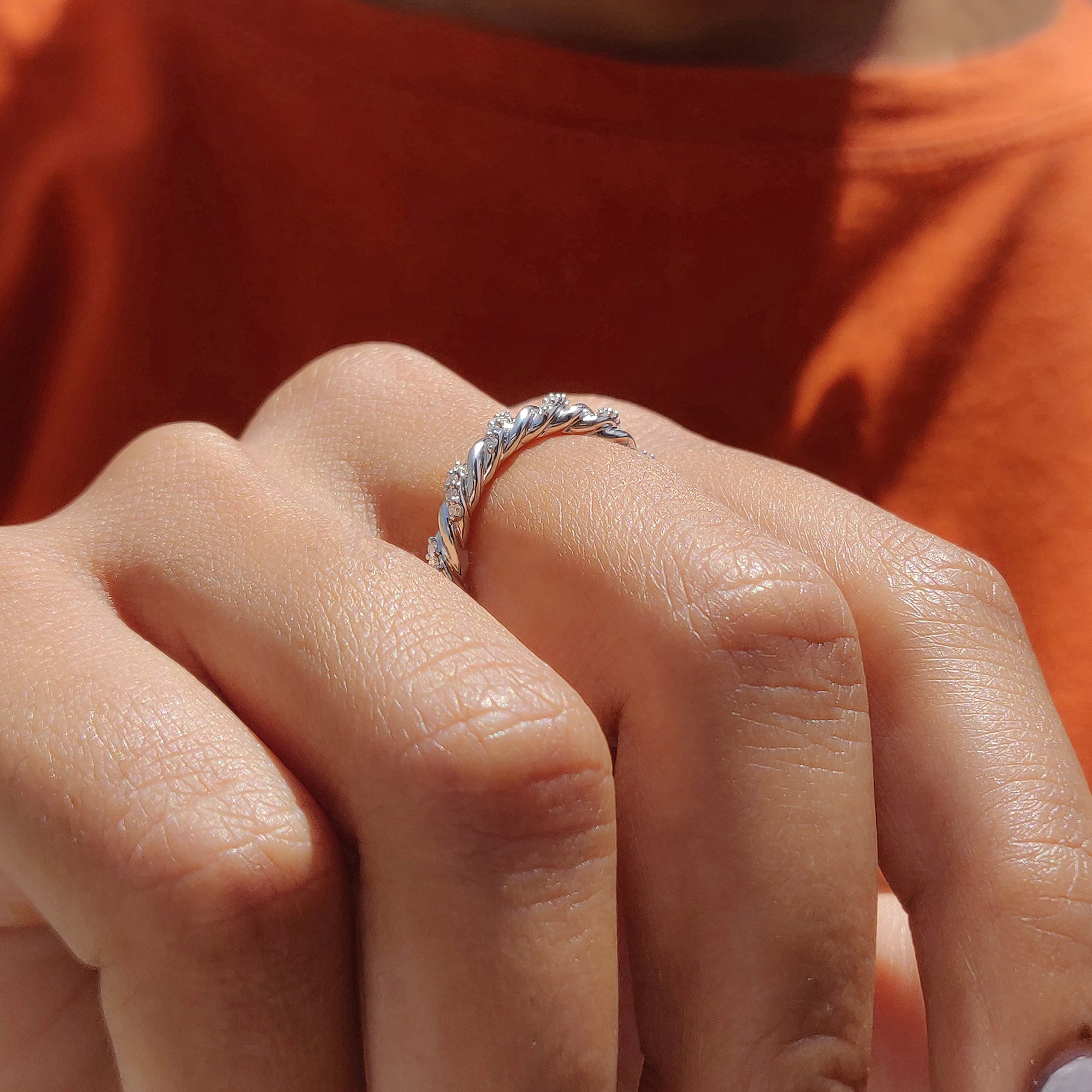 Moissanite eternity band crafted with care
