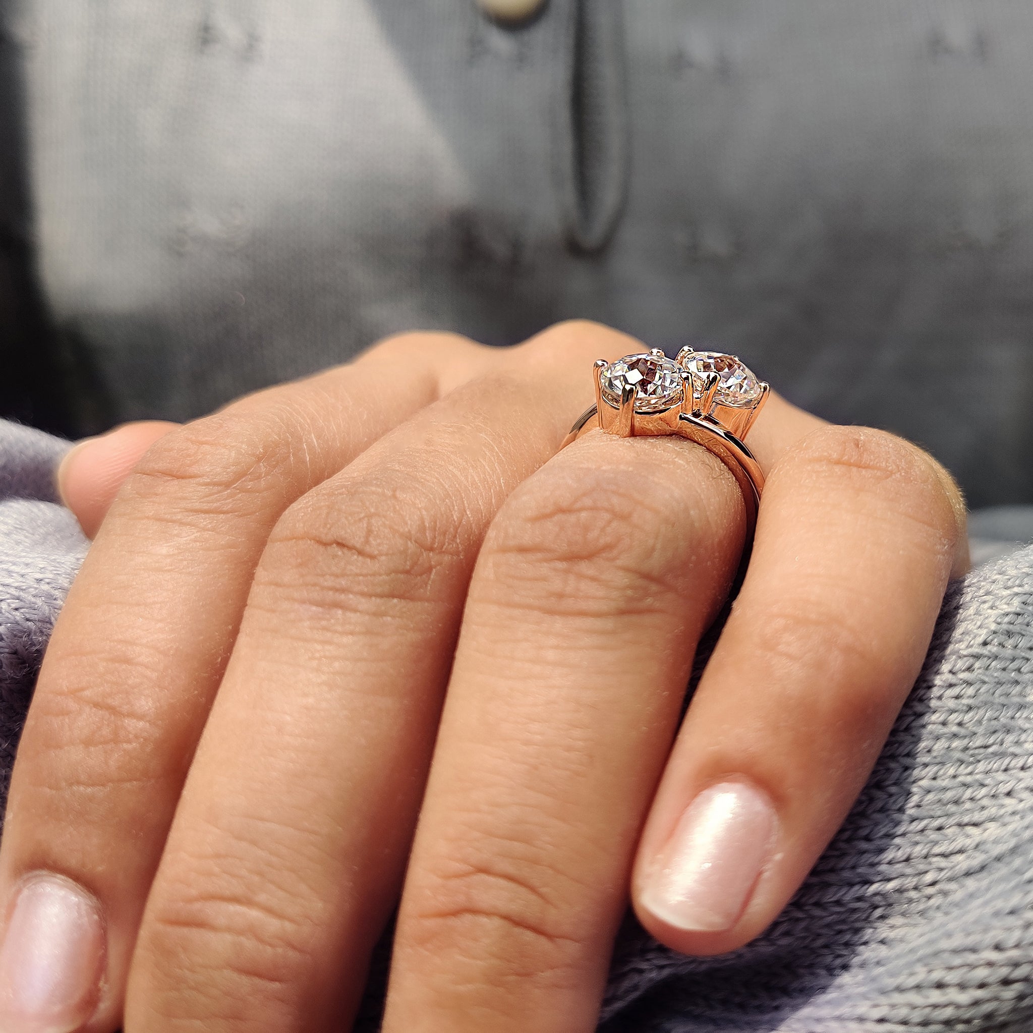 Moissanite engagement ring designed for brightness and affordability.
