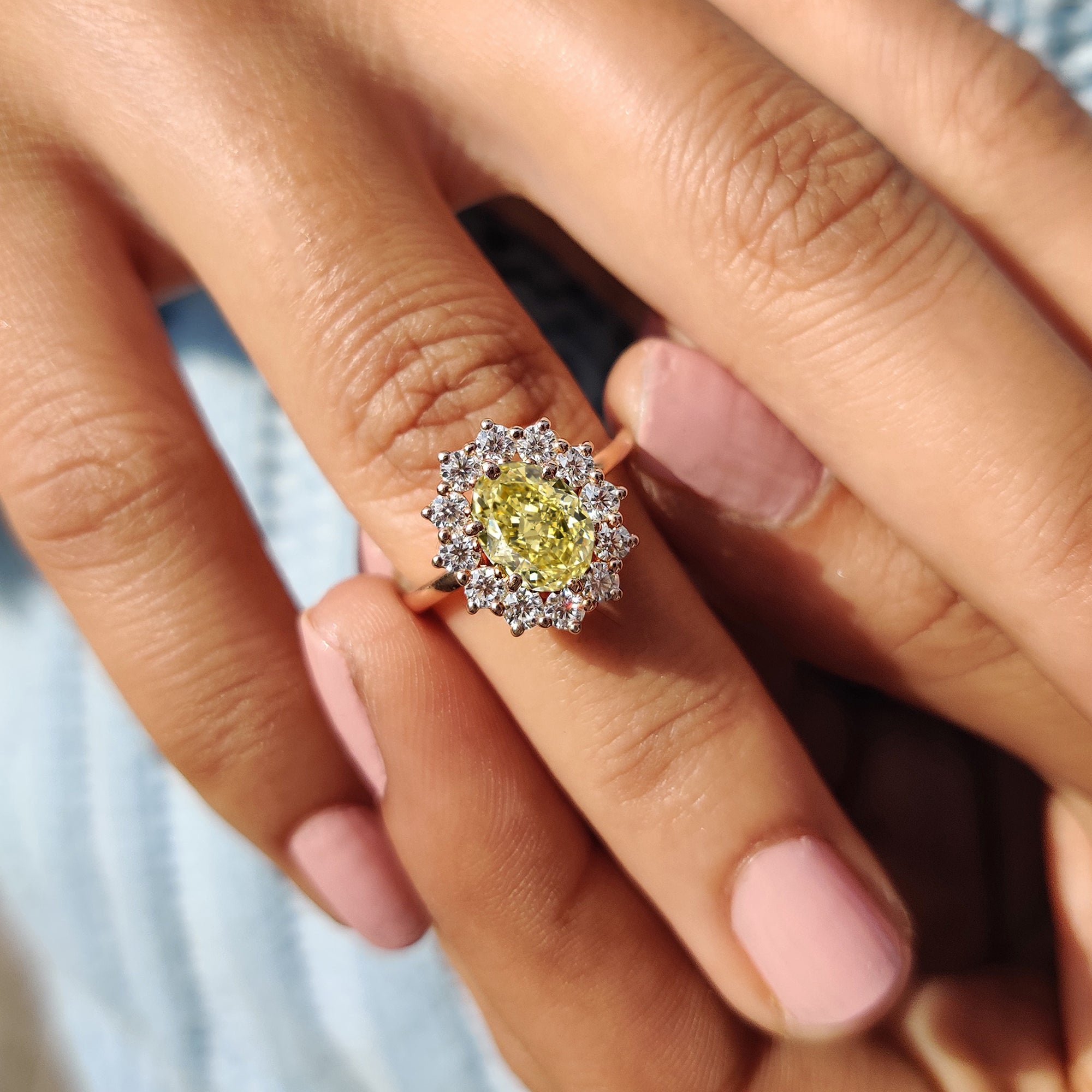 Rose gold ring with a warm, luxurious hue.
