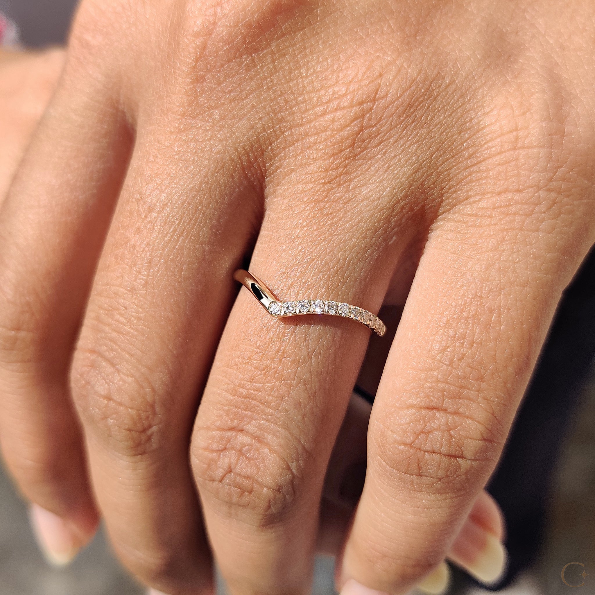 Buy wedding band with lab grown diamonds.

