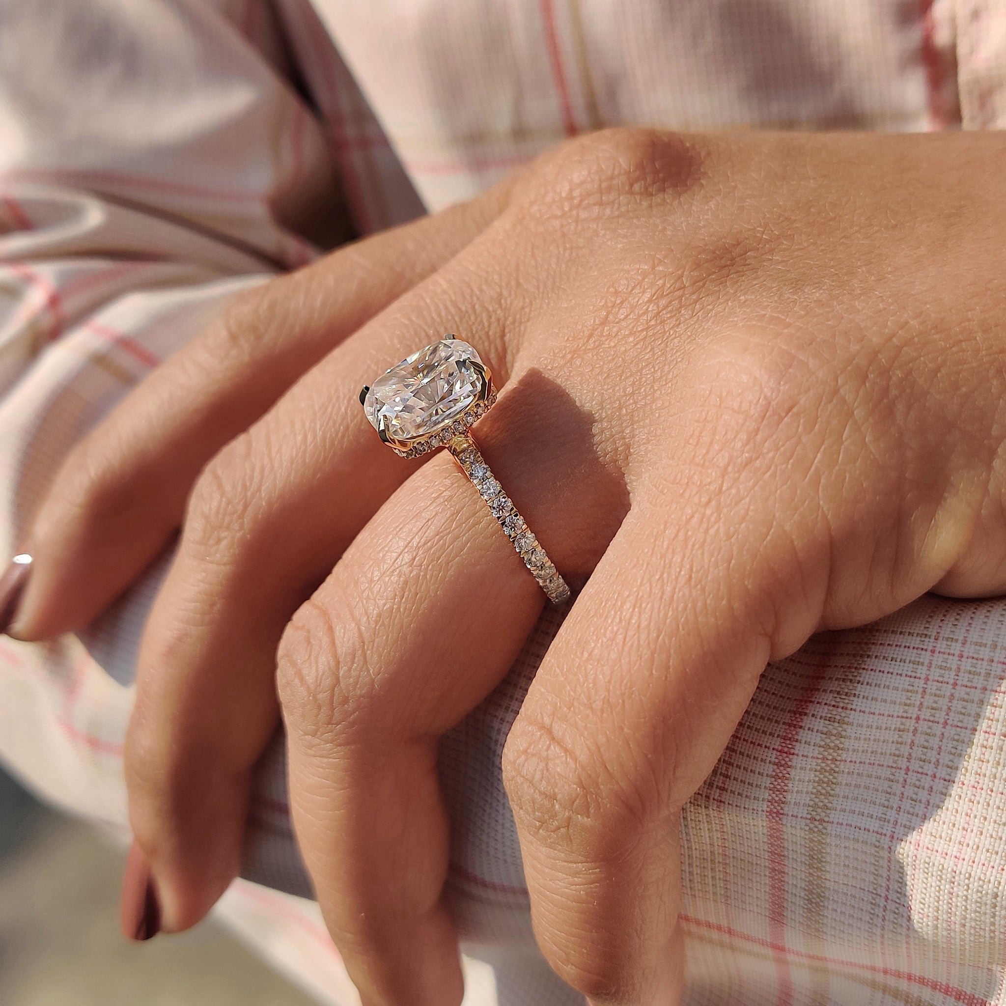 Unique engagement ring with a one-of-a-kind design.
