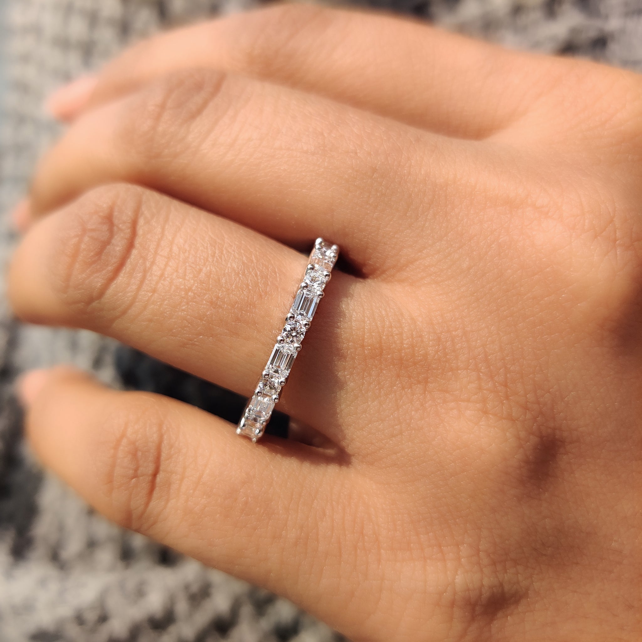 Carat Diamonds band with ethically sourced diamonds.