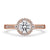 Antique inspired engagement ring with 2 carat round diamond and 4 prong ring setting, crafted as an IGI certified Lab Grown Diamond piece.
