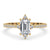 Unique engagement ring with emerald cut diamond and claw prongs, featuring Lab Grown Diamond and handmade jewelry beauty.