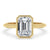Bezel emerald cut engagement ring featuring a stunning emerald shaped diamond ring with bezel settings for secure beauty.
