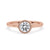 Elegant bezel engagement ring with a round bezel set engagement ring, featuring a brilliant round brilliant cut diamond.
