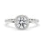 Round cut engagement ring with a stunning round halo setting, featuring a Lab Grown Diamond and IGI certified craftsmanship.
