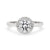 Halo diamond engagement ring with a stunning 2 ct round diamond engagement ring, set in a classic 4 prong engagement ring design.
