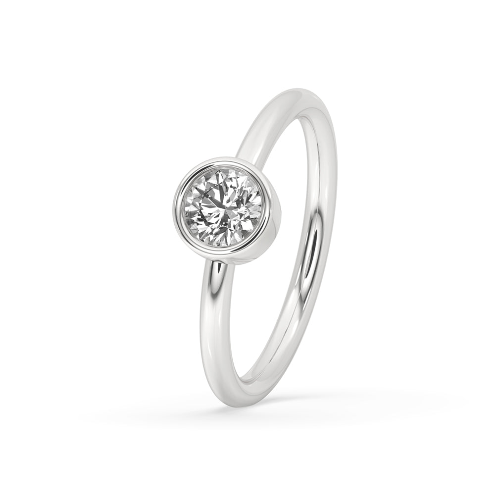 Beautiful round diamond solitaire engagement ring, crafted with Lab Grown Diamond options for sustainable brilliance.
