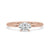 Gold oval diamond engagement ring with an east-west setting for a modern look, featuring a 2 ct oval cut diamond and claw prong engagement ring design.
