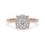 Cathedral engagement ring setting with a sparkling round diamond ring, perfect for a timeless proposal.
