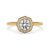 Diamond halo engagement ring with round diamond in halo setting, featuring Lab Grown Diamond and IGI certification.