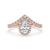 Pear halo engagement ring featuring a stunning teardrop diamond and a delicate claw setting for a secure hold.