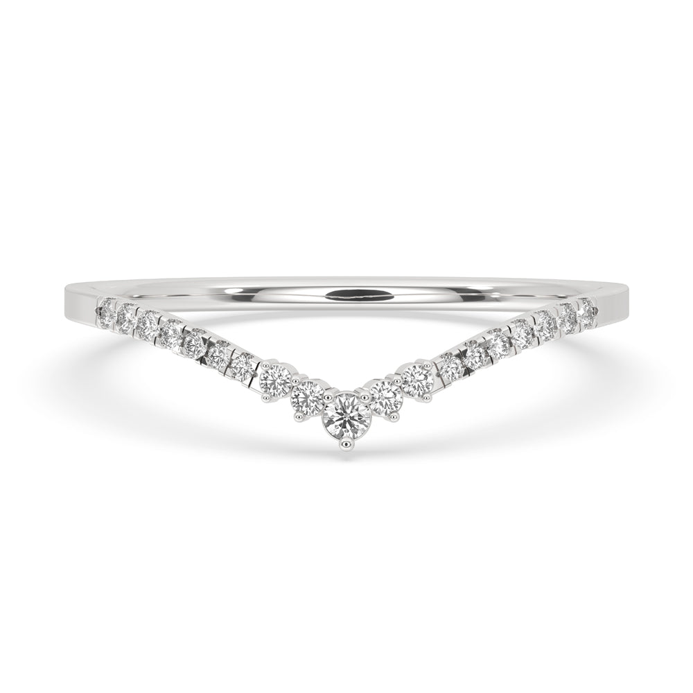 White gold diamond wedding band with a timeless and elegant finish.