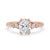 Oval cut diamond ring featuring round side stone diamonds, crafted as an igi certified handmade ring.