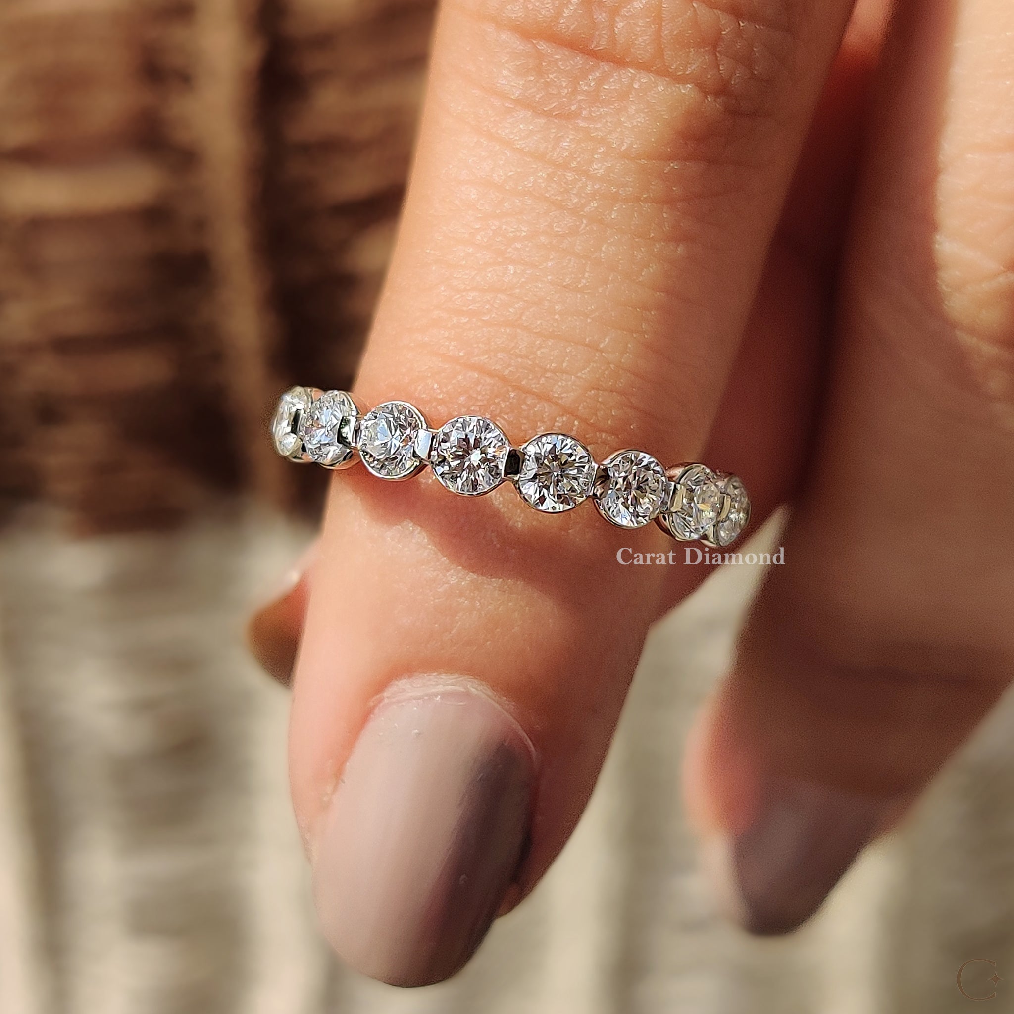 White Gold Wedding Band with carat diamonds.
