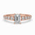 Emerald Cut Diamond Ring with pave diamonds and claw prongs, perfect for timeless elegance and sophistication.
