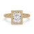 Twisted engagement ring with a radiant cut diamond, perfect for a unique and elegant style. IGI certified and handmade.
