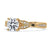 Split shank pave setting Cathedral Engagement Ring with round cut diamond.
