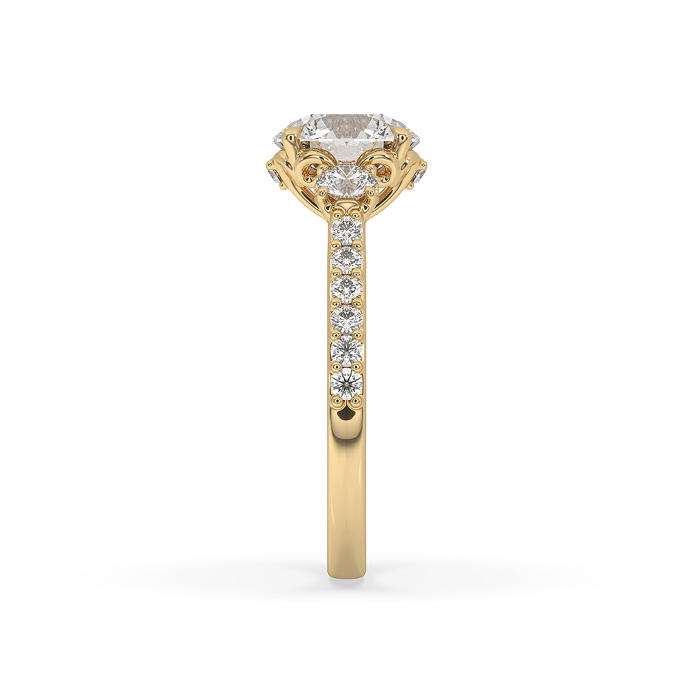Yellow Gold Engagement Ring with a custom design.
